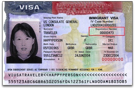 Ubicación del Número A en una Visa de Inmigrante